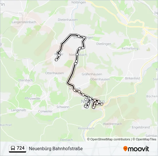 724 Bus Line Map