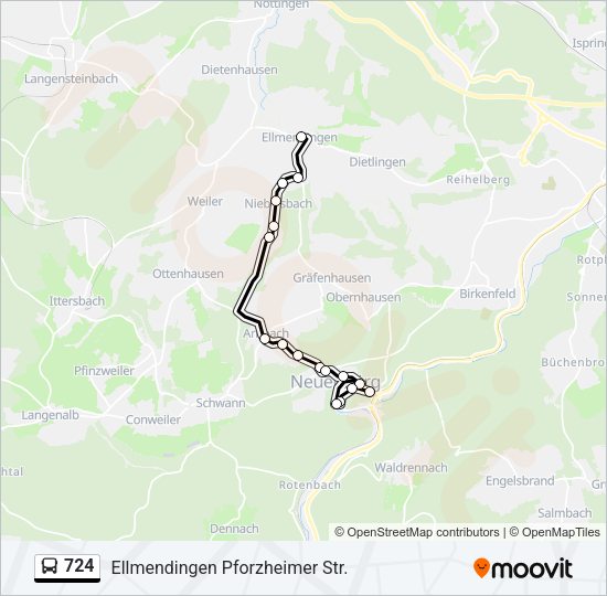 724 Bus Line Map