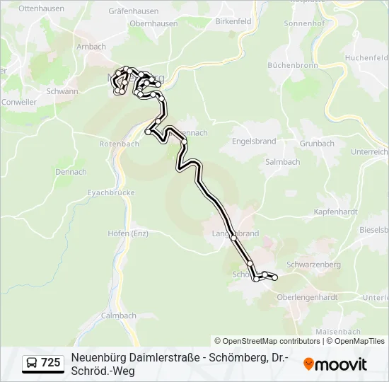 725 Bus Line Map
