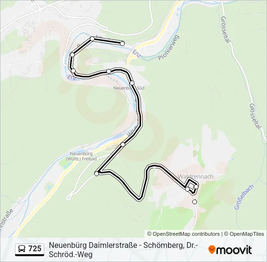 725 Bus Line Map