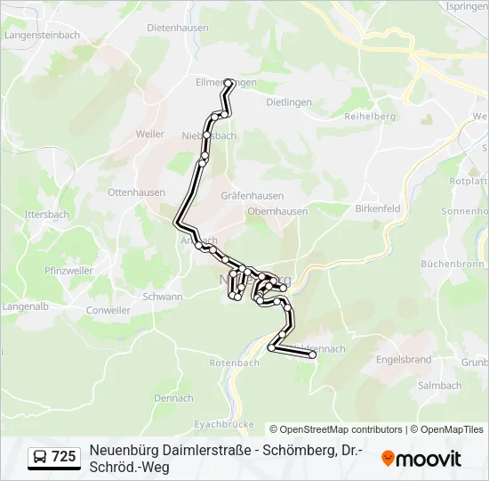 725 Bus Line Map