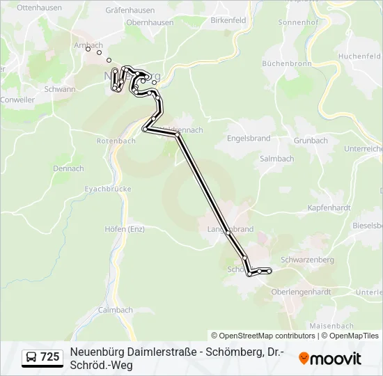 725 Bus Line Map