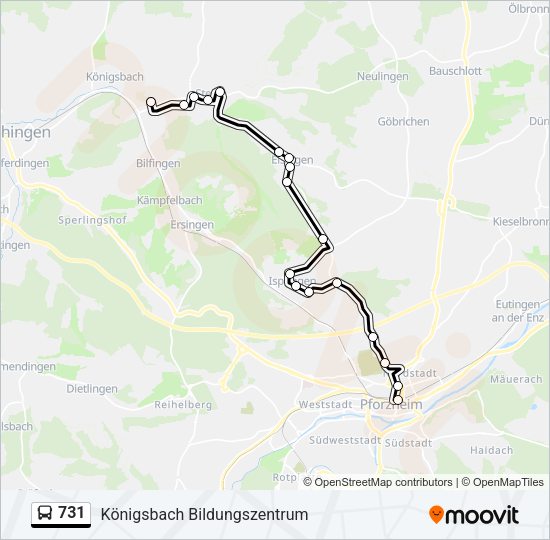 Автобус 731: карта маршрута