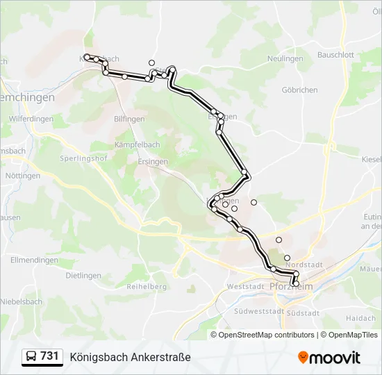 731 Bus Line Map