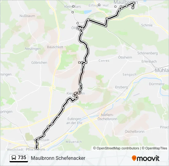735 Bus Line Map