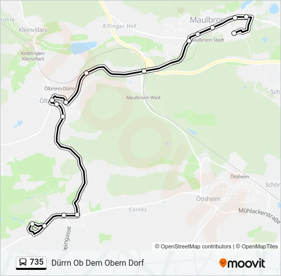 735 Bus Line Map
