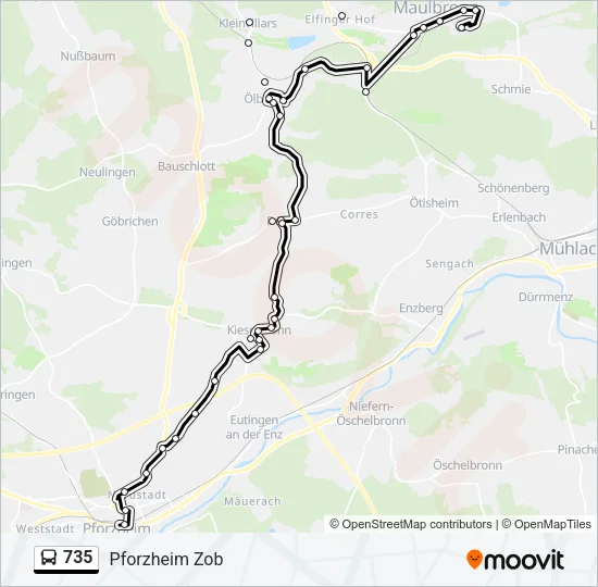 735 Bus Line Map