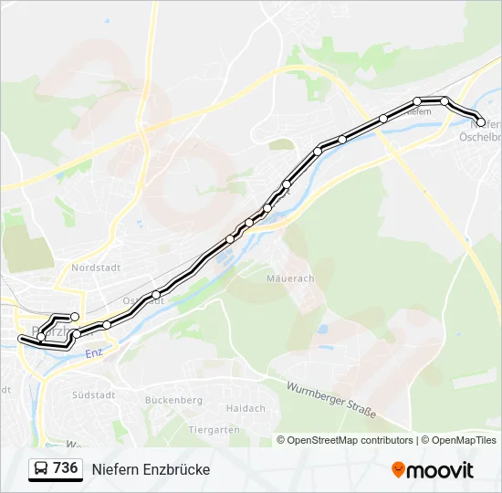 736 Bus Line Map