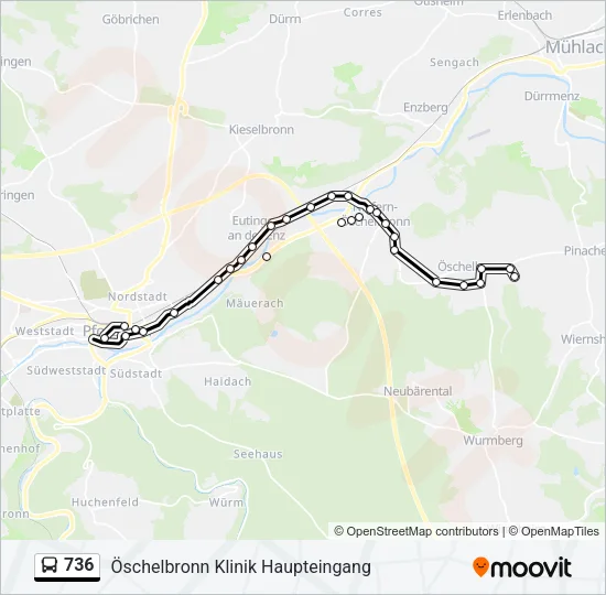 736 Bus Line Map