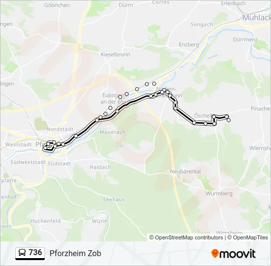 736 Bus Line Map