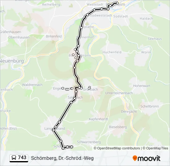 743 Bus Line Map