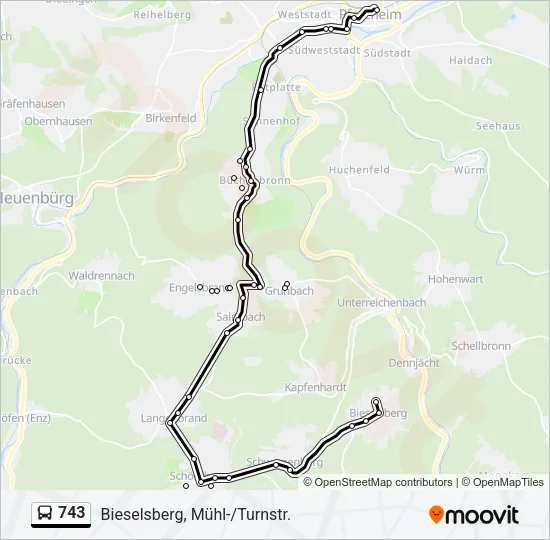 743 Bus Line Map
