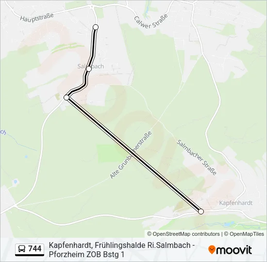 744 Bus Line Map