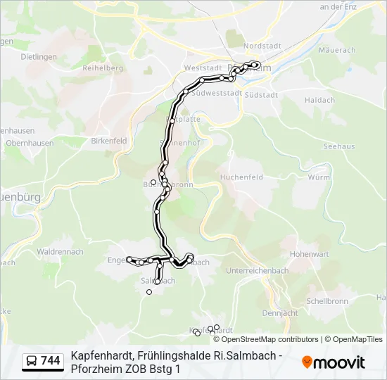 744 Bus Line Map