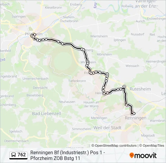 762 Bus Line Map