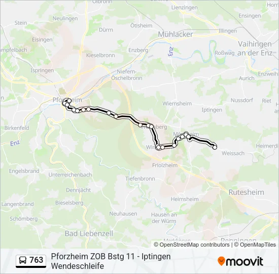 763 Bus Line Map
