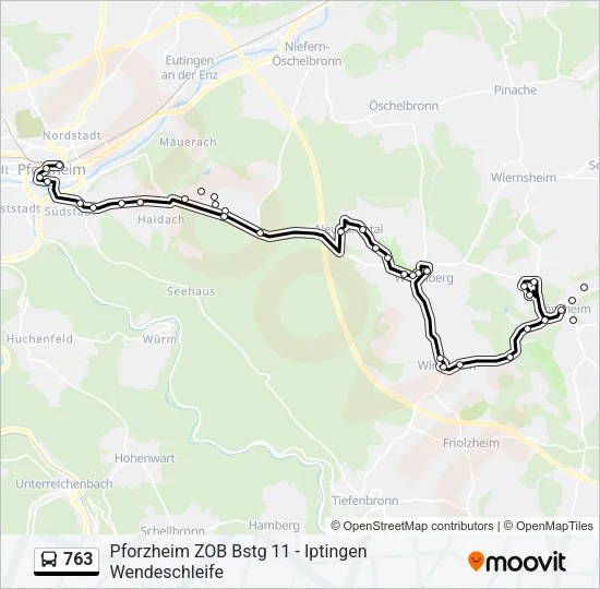 763 Bus Line Map