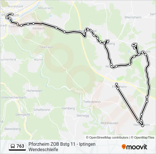 763 Bus Line Map