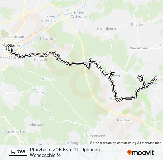 763 Bus Line Map