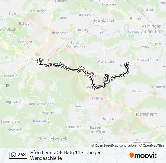 763 Bus Line Map