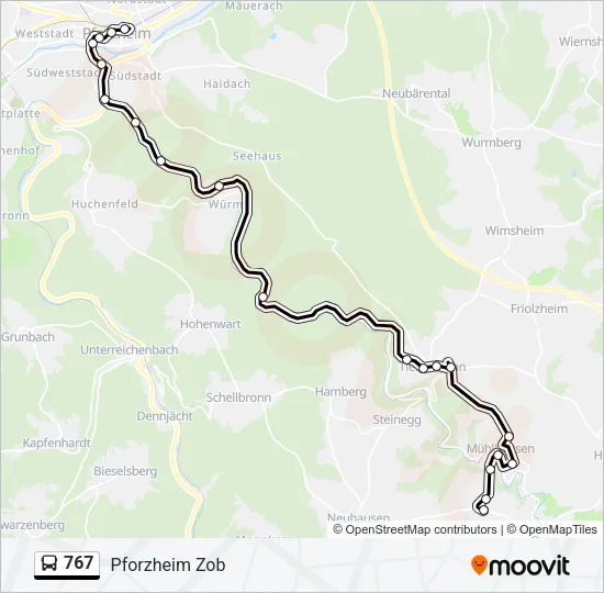 767 Bus Line Map