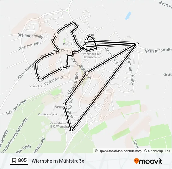 805 Bus Line Map