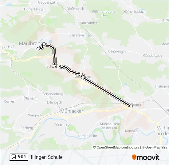 901 Bus Line Map