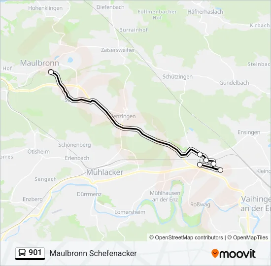901 Bus Line Map