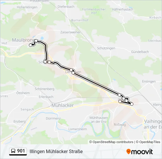 901 Bus Line Map
