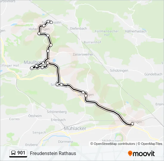 901 Bus Line Map