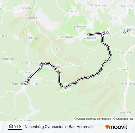 916 Bus Line Map