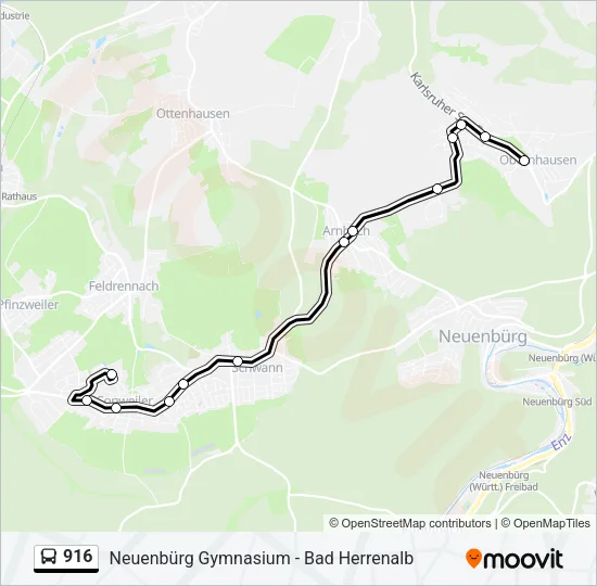 916 Bus Line Map
