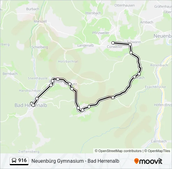 916 Bus Line Map