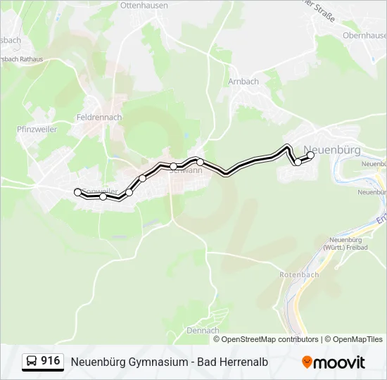 916 Bus Line Map
