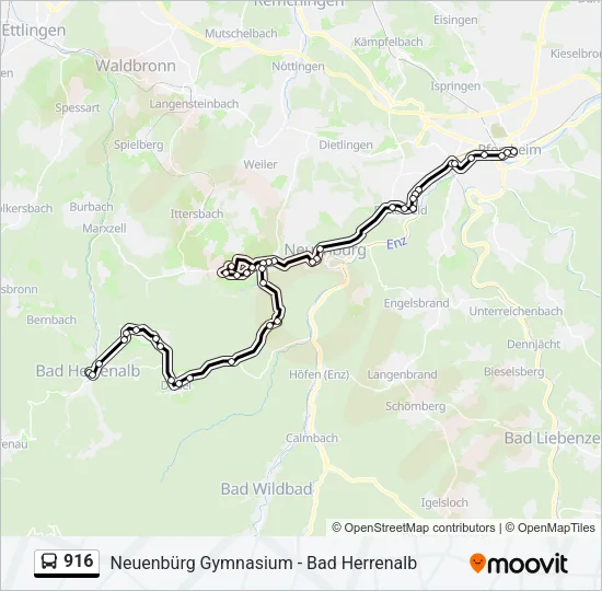 916 Bus Line Map