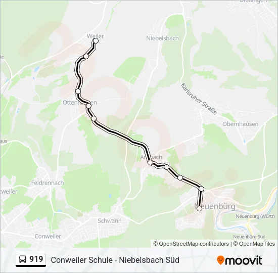 919 Bus Line Map