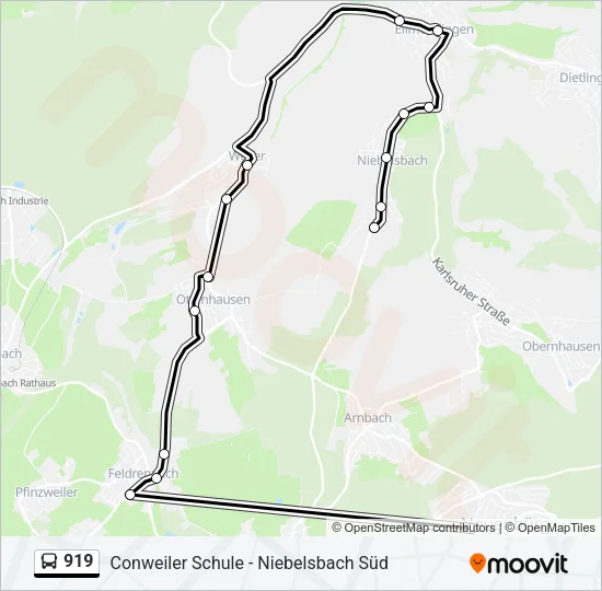 919 Bus Line Map