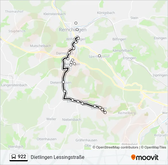 922 Bus Line Map