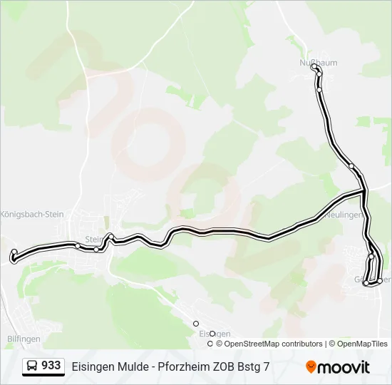 933 Bus Line Map
