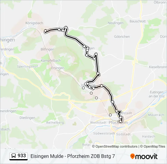 933 Bus Line Map