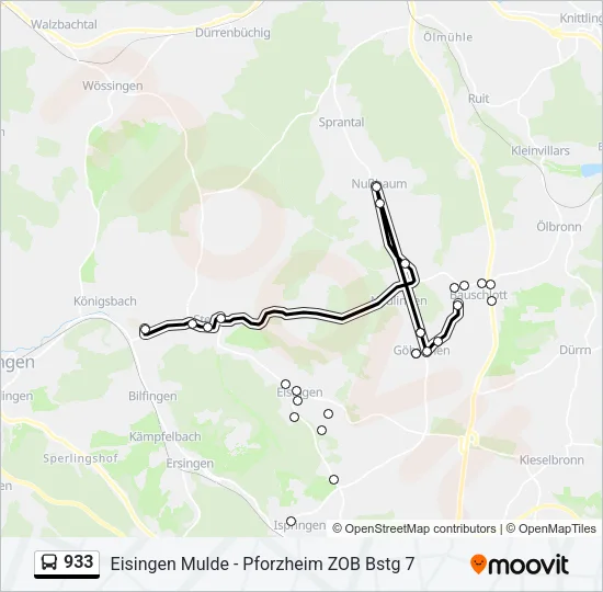 933 Bus Line Map