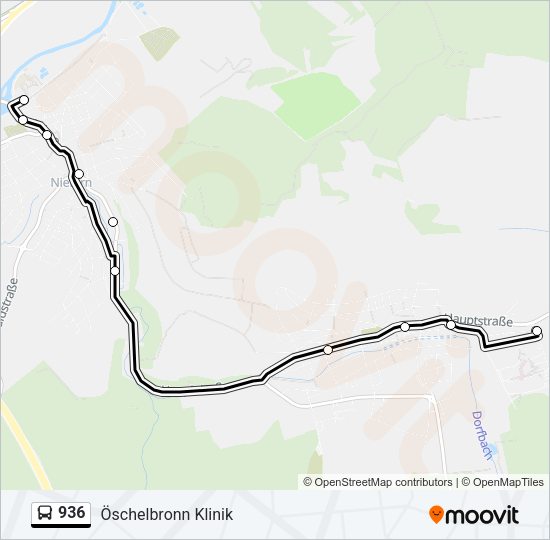 Автобус 936: карта маршрута