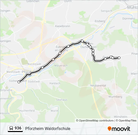 936 Bus Line Map