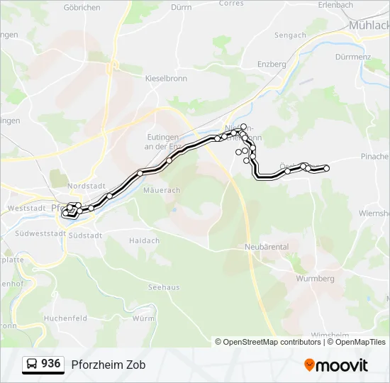 936 Bus Line Map