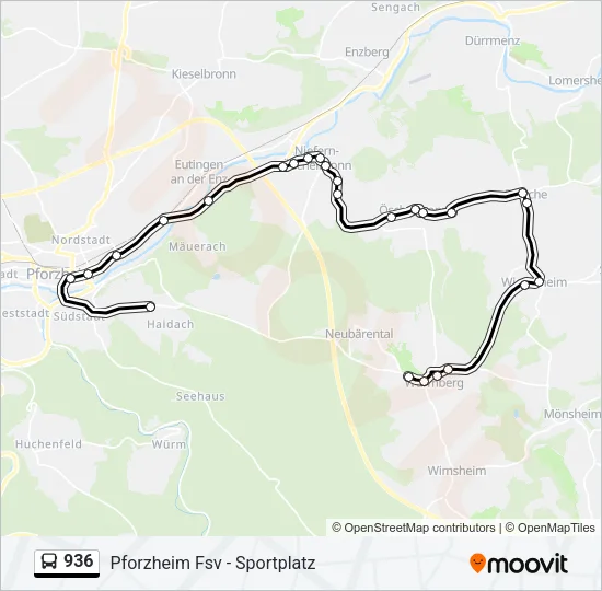 936 Bus Line Map