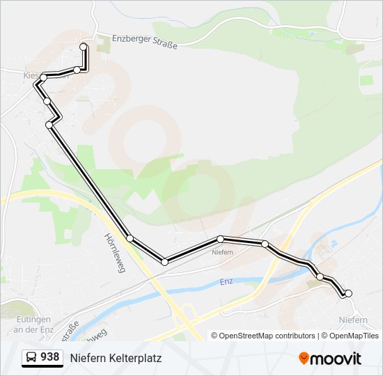 938 Bus Line Map