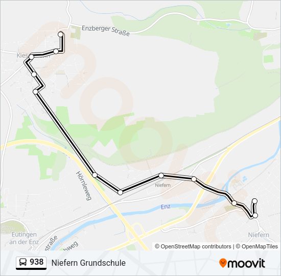 938 Bus Line Map