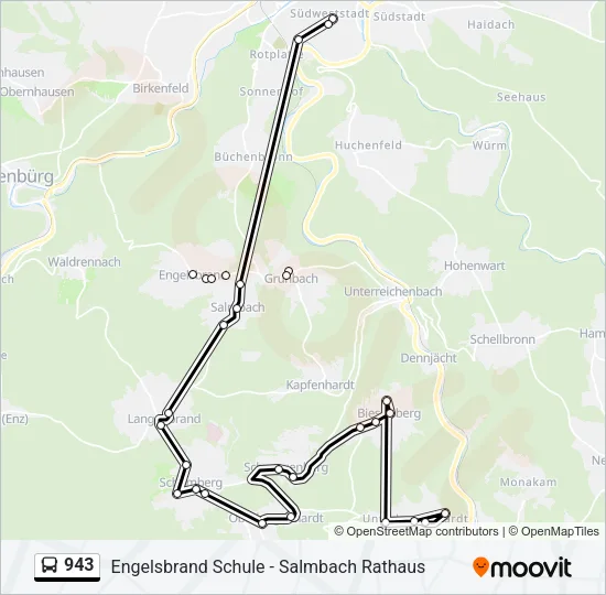 943 Bus Line Map