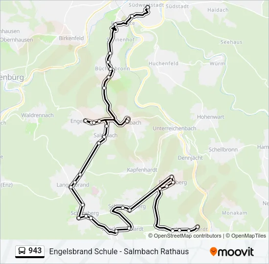 943 Bus Line Map