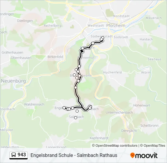 943 Bus Line Map
